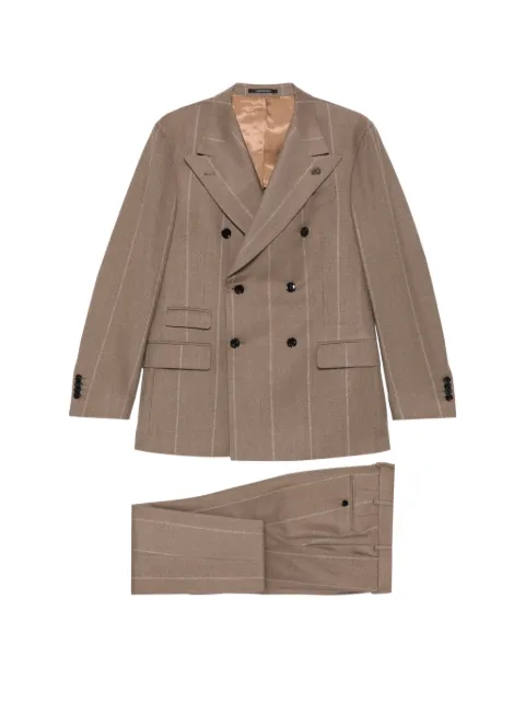 Gabriele Pasini double-breasted pinstriped suit Brown 374063526