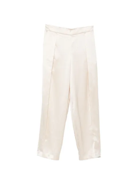 SIMKHAI satin-finish pleated trousers Neutrals 4264036AL
