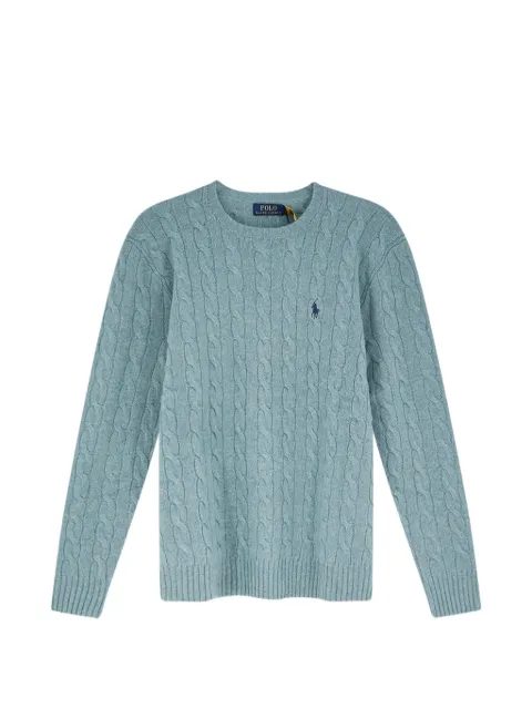 Polo Ralph Lauren cable-knit embroidered-logo sweater Blue 710876762506