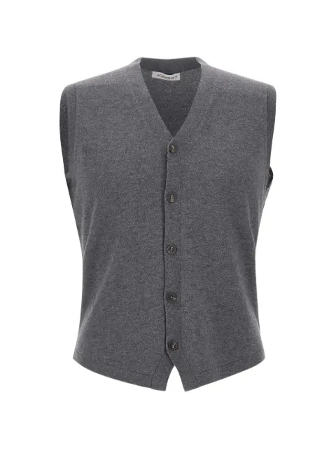 Kangra button-fastening ribbed-trim vest Grey 400833