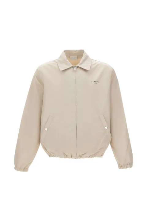 Drôle De Monsieur slogan-print zip-up jacket Neutrals PERMJT296PA014LBG