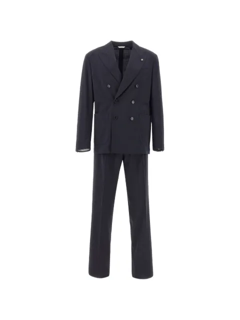 Manuel Ritz double-breasted peak-lapel suit Blue 4032A373826000289