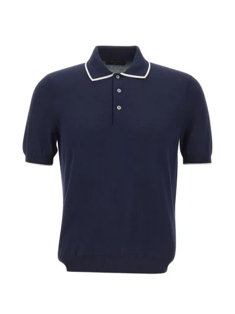 Gran Sasso contrasting-trim cotton polo shirt Blue 5717520613598