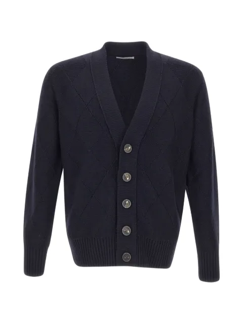 Kangra argyle-knit cardigan Blue 411304