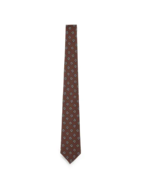 Kiton floral-pattern silk tie Brown UCRVKRC01M9008