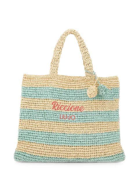 LIU JO Plentia Riccione interwoven tote bag Neutrals AA6245A0006