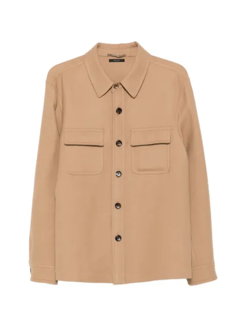 TOM FORD button-up chest-pocket overshirt Brown OJS021FMW093