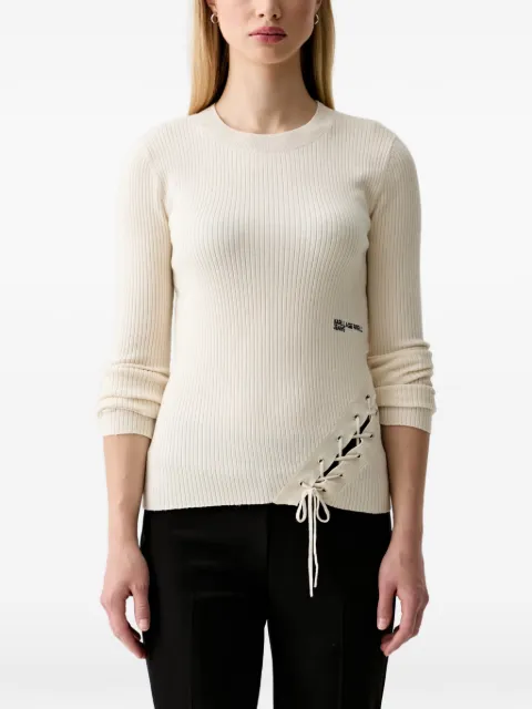 Karl Lagerfeld Jeans lace-up ribbed sweater Neutrals B3W180092OO