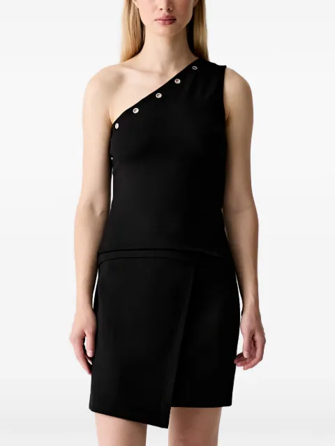 Karl Lagerfeld Jeans eyelet-embellished one-shoulder top Black B3W17015999