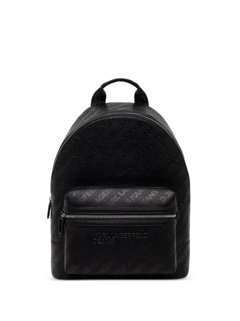 Karl Lagerfeld Jeans all-over logo-embossed backpack Black B3M30221B87