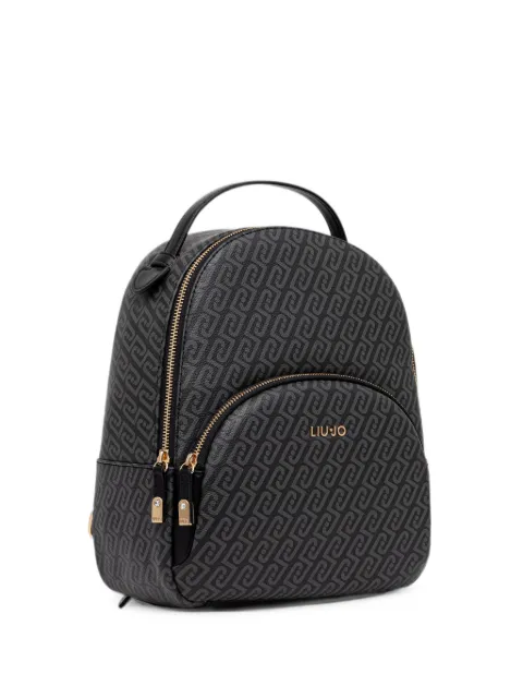 LIU JO monogram-print backpack Black AF6209E1137