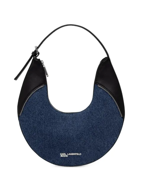 Karl Lagerfeld Jeans denim-panelled curved tote bag Blue B3W301972AT