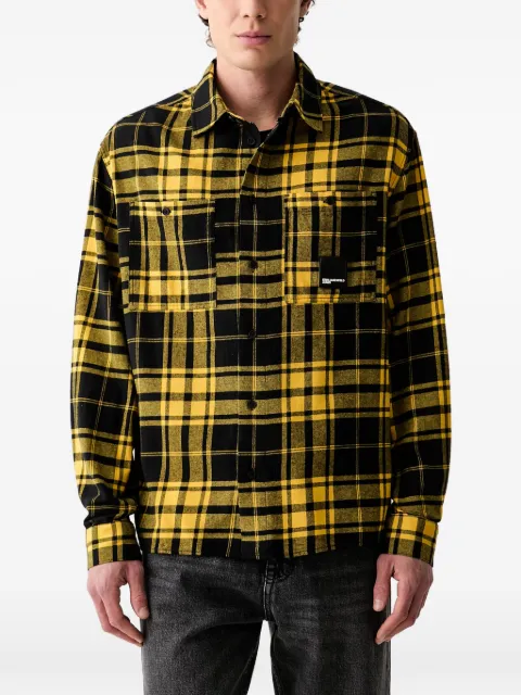 Karl Lagerfeld Jeans check-pattern patch-detail shirt Yellow B3M16018B88