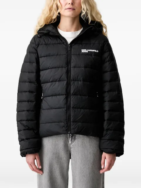 Karl Lagerfeld Jeans hooded quilted jacket Black B3W15016