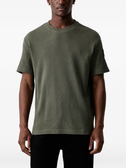 Karl Lagerfeld waffle-knit logo-patch T-shirt Green B3M170882PJ