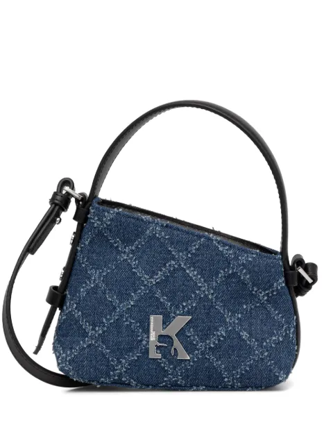 Karl Lagerfeld Jeans logo-plaque quilted crossbody bag Blue B3W30292