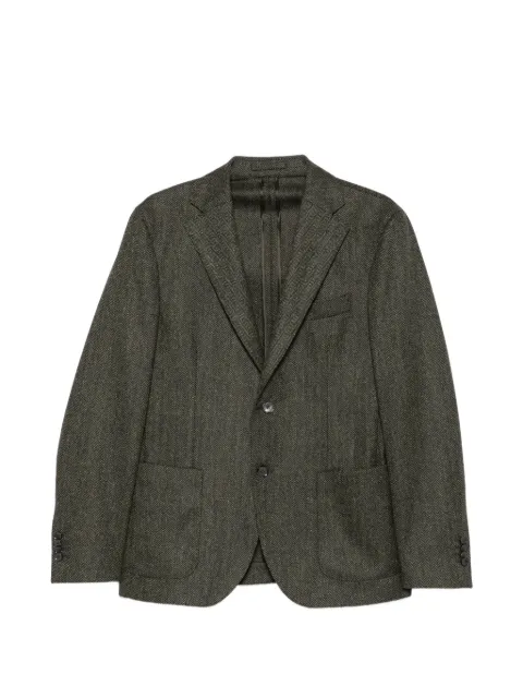 Luigi Bianchi herringbone-weave notched-lapel blazer Green 268362626