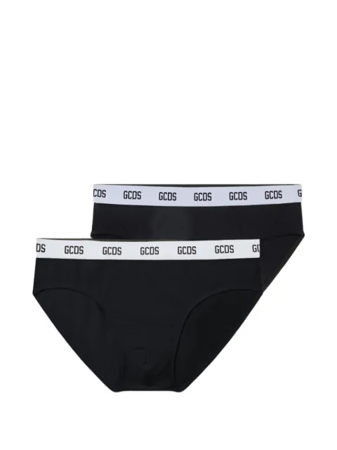 GCDS logo-waistband briefs (set of two) Black A2EM3703UW1