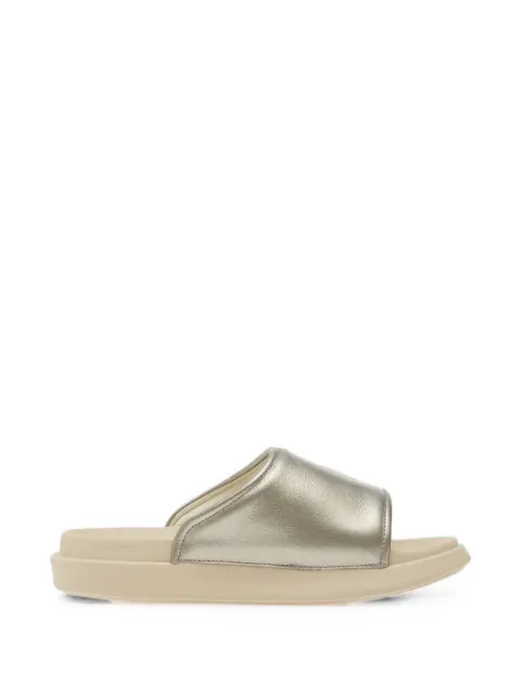 Y-3 metallic-strap logo-print slides Silver KI7810