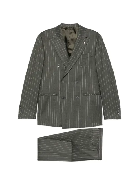 Luigi Bianchi double-breasted pinstripe-pattern suit Grey 330963640