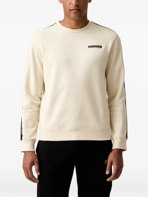 Ea7 Emporio Armani logo-patch tape-detail sweatshirt Neutrals 7M002195AF10377