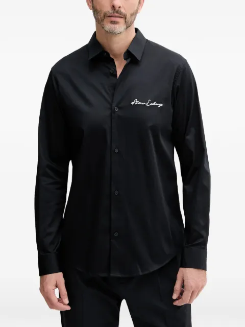 Armani Exchange Signature long-sleeve shirt Blue XM001224AF10192