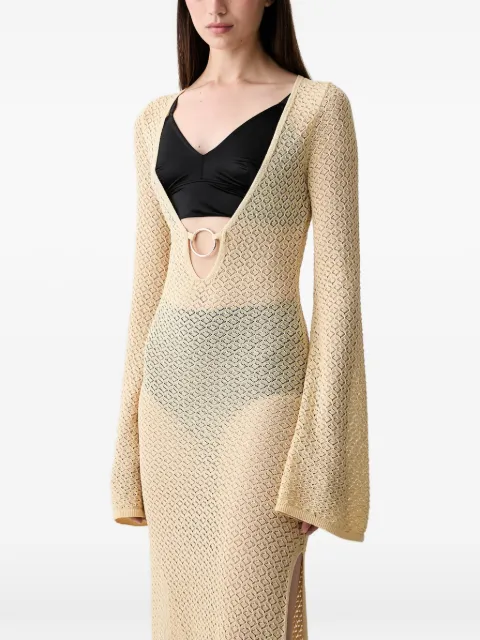 Bardot Bryn crochet-construction ring-detail maxi dress Yellow 60326DB