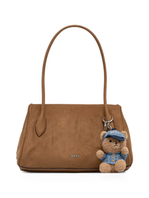 DKNY Amelie bear-charm suede tote bag Brown R62DMQ89