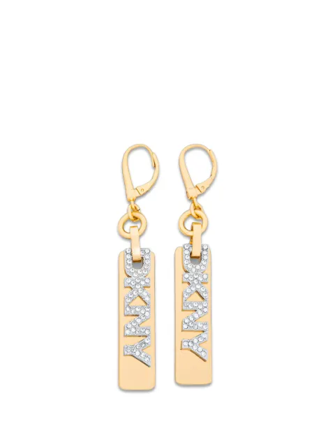 DKNY Paula logo-plaque drop earrings Gold 04G00940