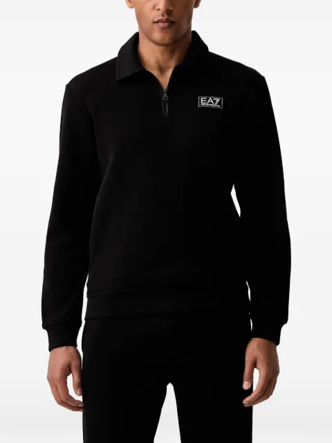 Ea7 Emporio Armani logo-patch quarter-zip sweatshirt Black 7M002232AF21822