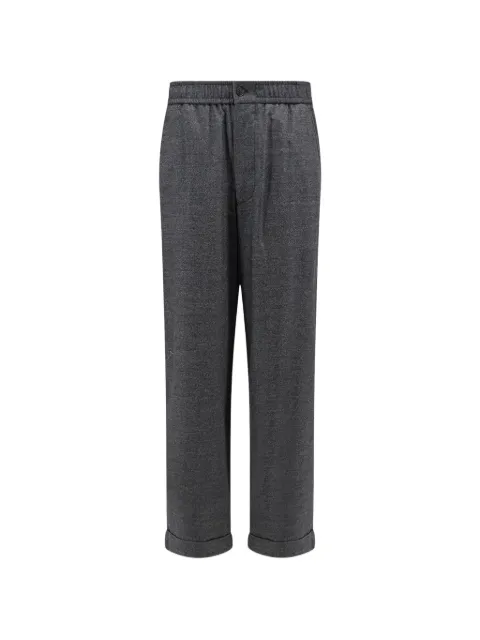 Giorgio Armani elasticated-waistband turned-up-cuffs trousers Grey GM004537TE11804M8005