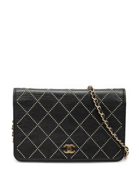 CHANEL Pre-Owned 2019 CC Studded Lambskin Crystal Wallet On Chain crossbody bag Black YH0F4BSCIUQPMAV8