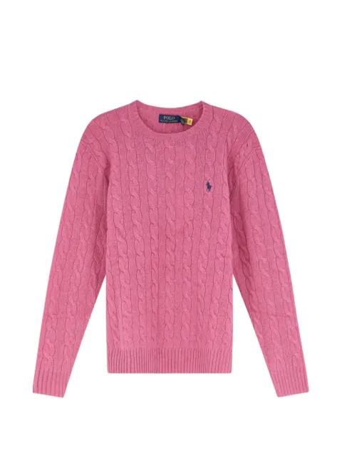 Polo Ralph Lauren cable-knit logo-embroidered sweater Pink 710876762501