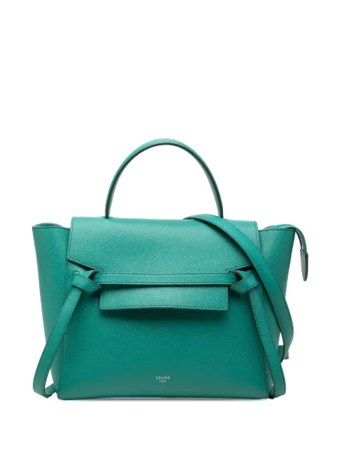 Celine Pre-Owned 2016 Micro Grained Calfskin Belt Bag satchel Green LOB68G976Q1EXWWE