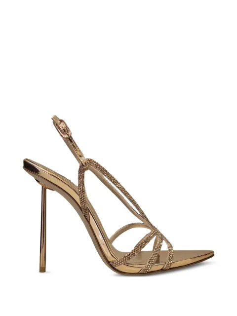 Le Silla Euginie crystal-embellished pointed-toe sandals Gold 4055G100BXPPMRA