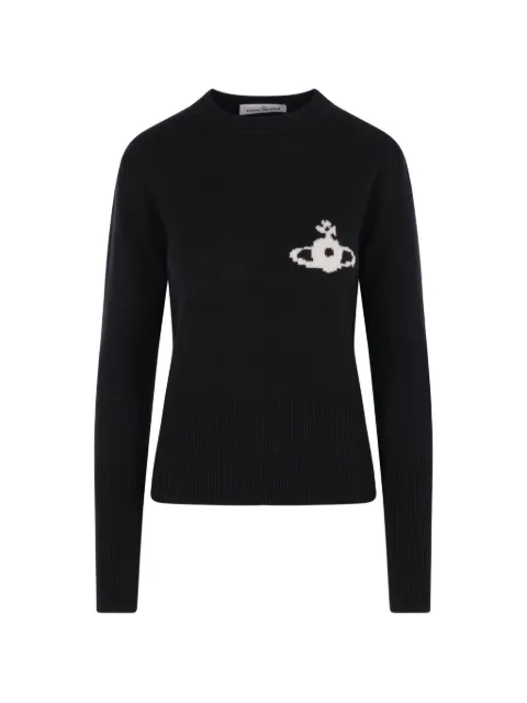 Vivienne Westwood Orb-intarsia wool sweater Black 1803008WY005EN401