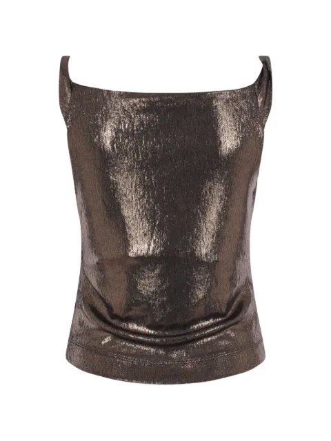 Vivienne Westwood draped metallic-effect top Brown 1504000BJ00BSR401