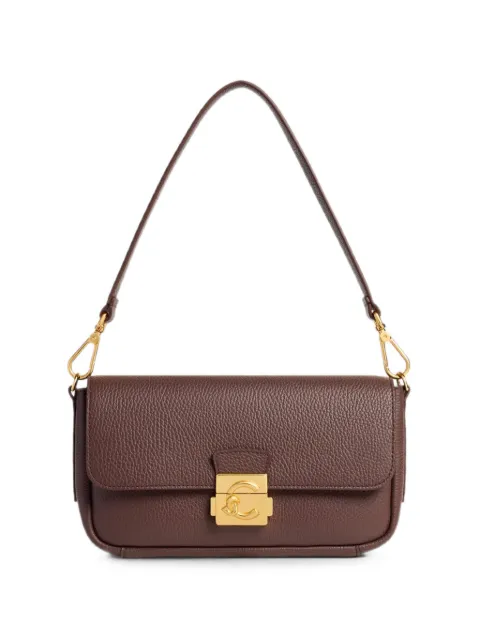 Coccinelle medium C-Me Lock grainy leather shoulder bag Brown E1U4K120201
