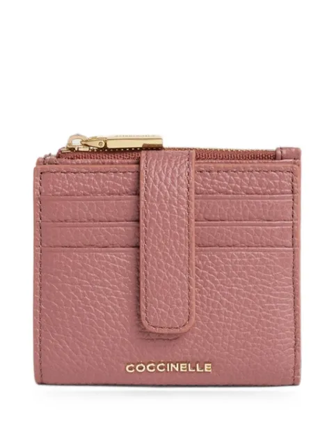 Coccinelle Metallic grained leather wallet Pink E2MW511F701