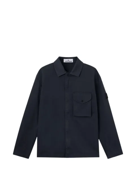 Stone Island Compass-patch pocket-detail shirt jacket Blue L2S151200001S0404