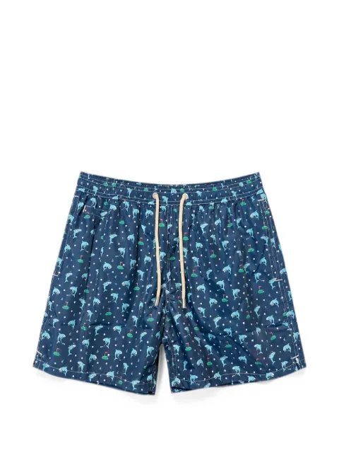 MC2 Saint Barth shark-print drawstring swim shorts Blue LIG000302399L61