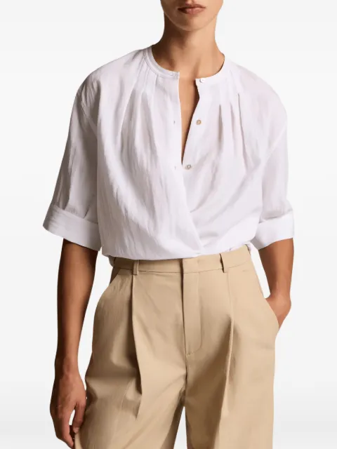 Vince pleated short-sleeve blouse White V204813241