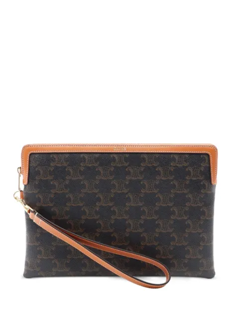 Celine Pre-Owned 2020s Triomphe clutch bag Black 1089202