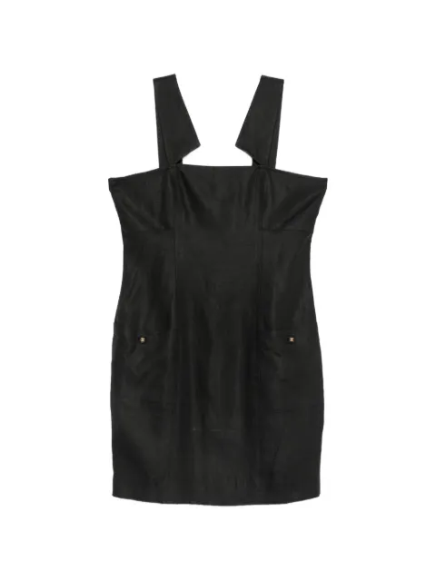 CHANEL Pre-Owned 1990s logo-button mini dress Black CH600CCG