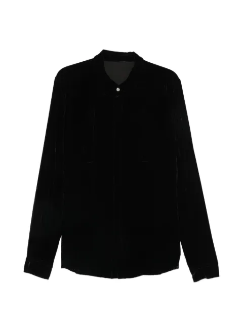 Rick Owens velvet webbing-detail shirt Black RU02F4237V