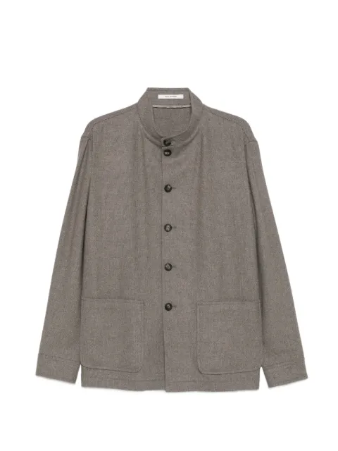 Tagliatore high-neck patch-pocket jacket Grey GKLEIN220024