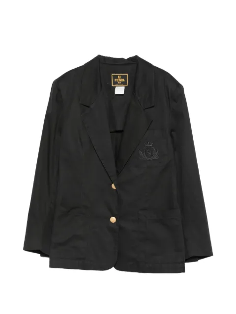 Fendi Pre-Owned 1980s embroidered-logo blazer Black FE280CCI