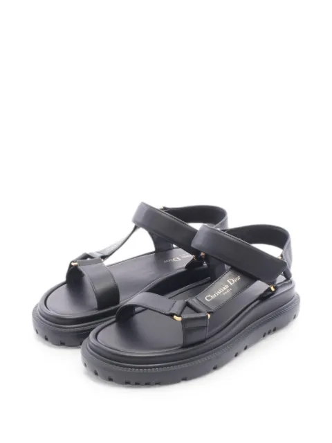 Christian Dior Pre-Owned 2020s D-Wave calf leather sandals Black 1086271
