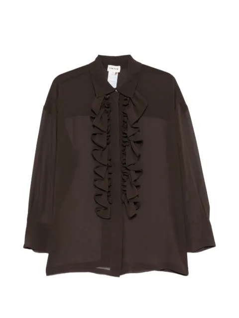 P.A.R.O.S.H. ruffled long-sleeve shirt Brown D381321POLIDORI26W