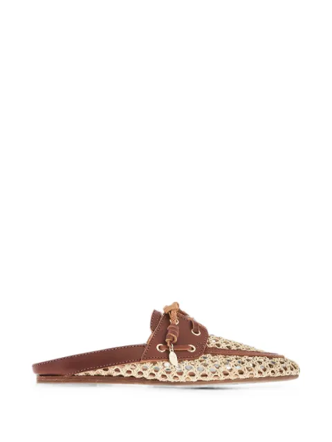 Ancient Greek Sandals Naveta interwoven lace-up mules Neutrals 126551142